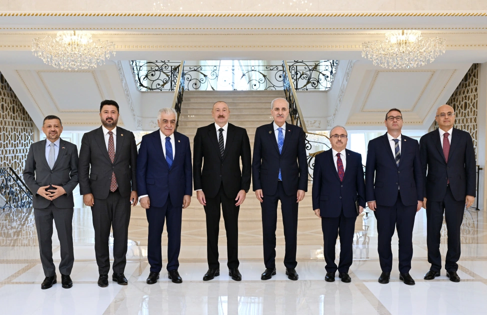 President Ilham Aliyev receives delegation led by Speaker of Grand National Assembly of Türkiye (PHOTO)