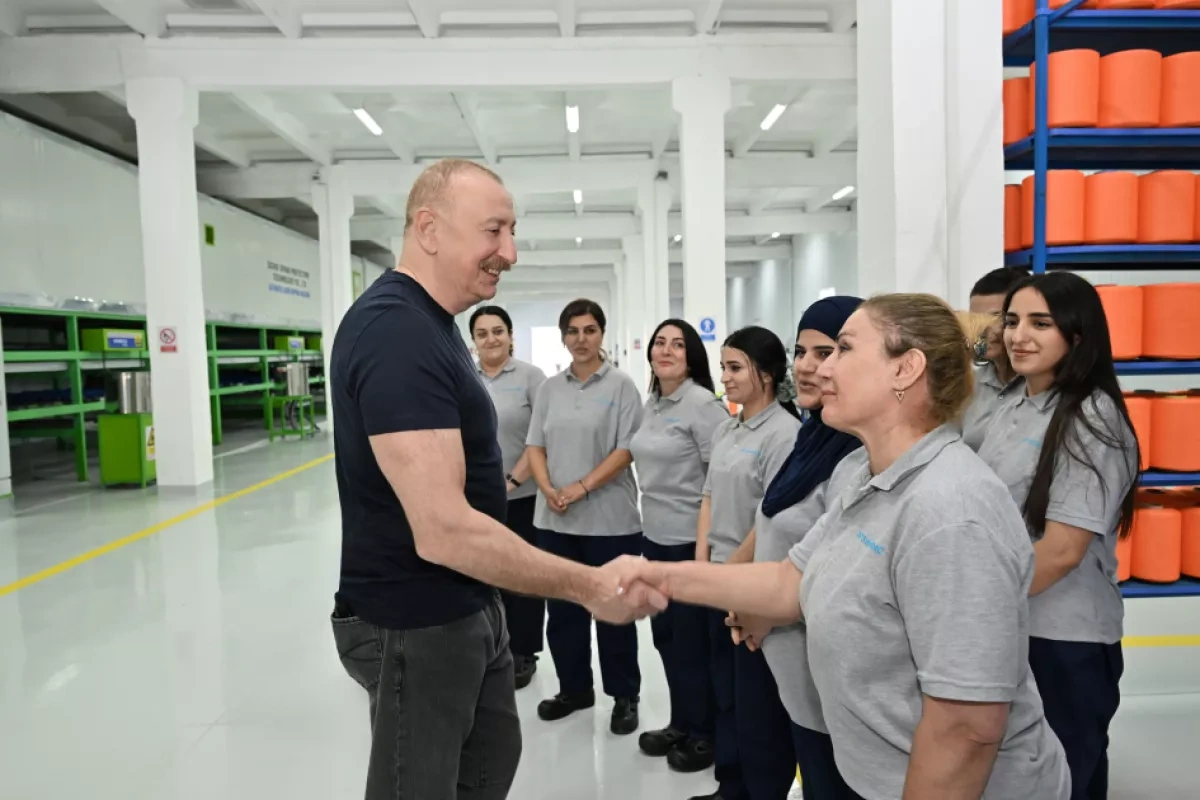 President Aliyev attends inauguration of work gloves factory in Khankendi PHOTO