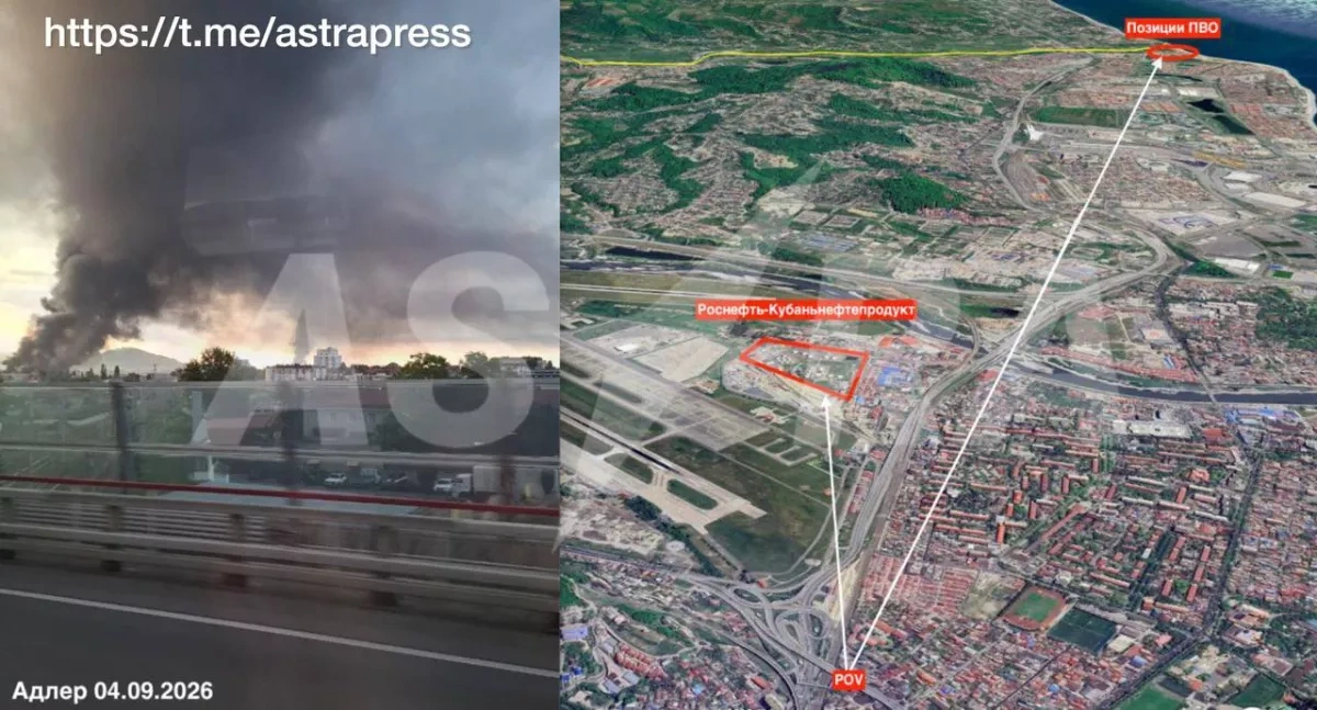 Overnight drone attack sparks fire at oil depot fire in Sochi PHOTO