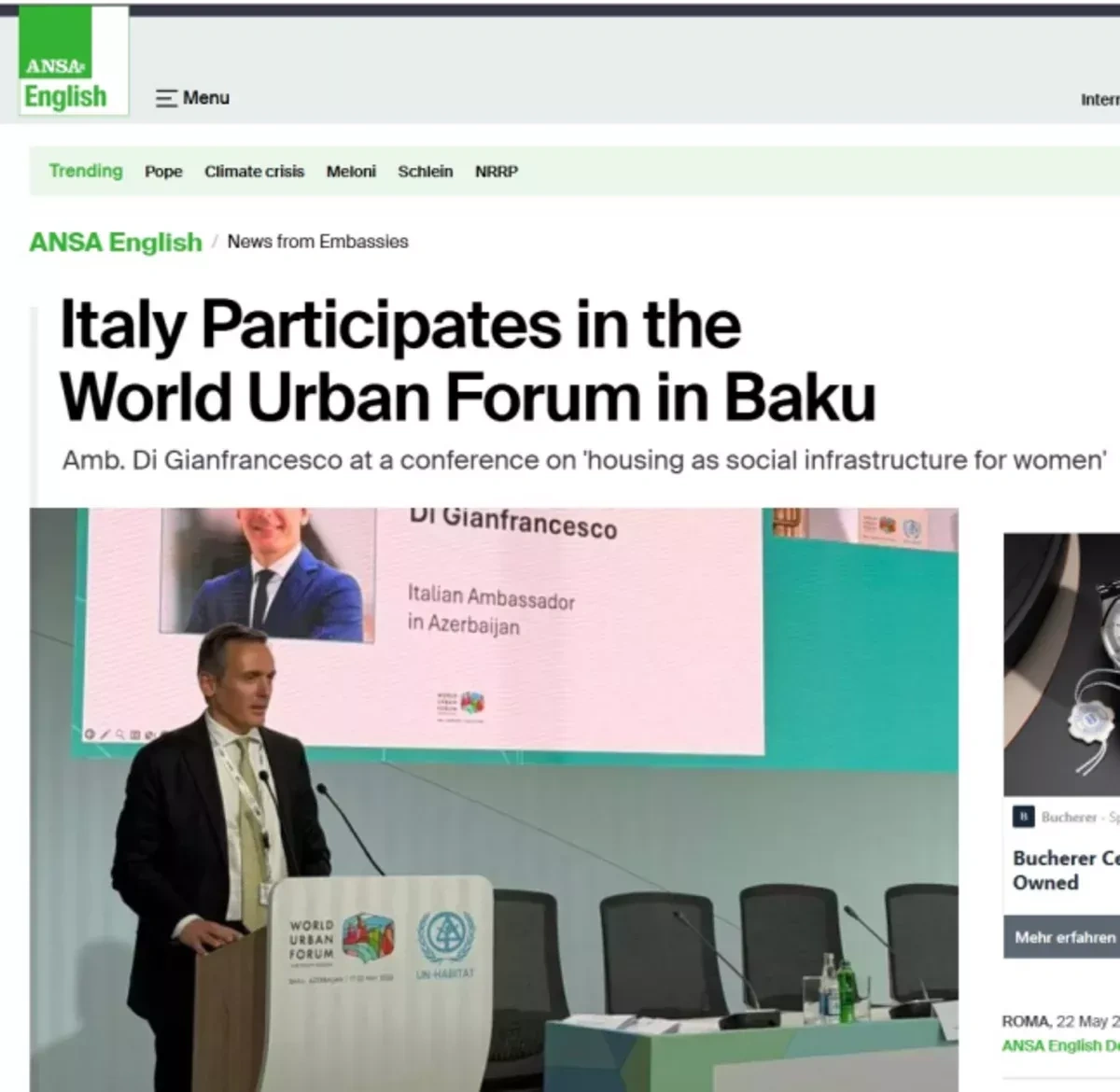 WUF13 in Baku draws global media attention PHOTO