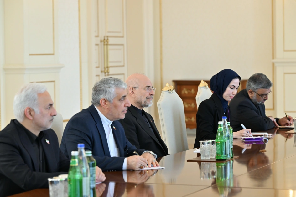 President Ilham Aliyev receives delegation led by Chairman of Islamic Consultative Assembly of Iran (PHOTO)