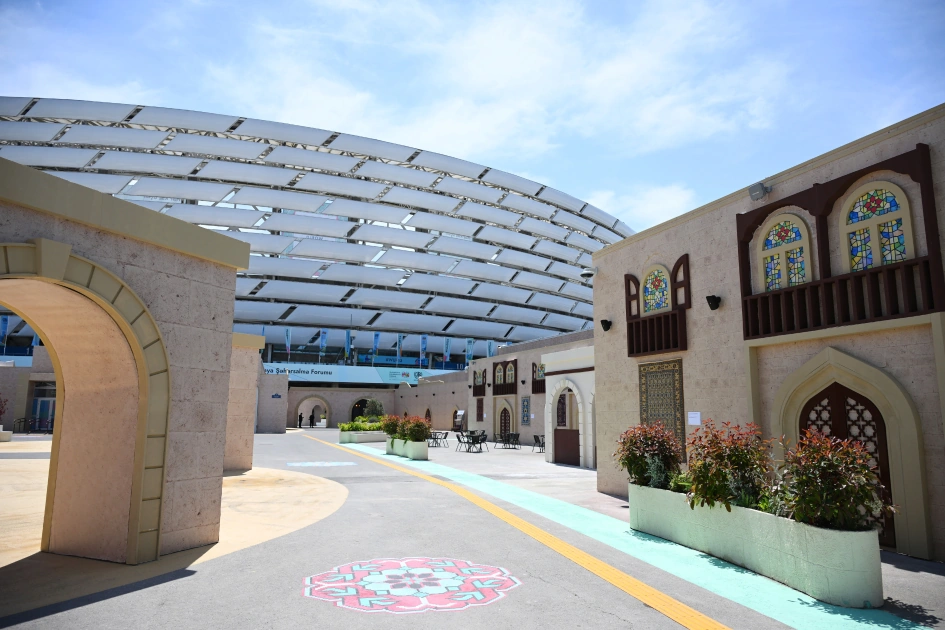 President Ilham Aliyev reviews work carried out in connection with WUF13 at Baku Olympic Stadium (PHOTO)