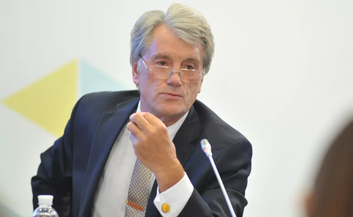 Former Ukrainian President Victor Yushchenko arrives in Baku