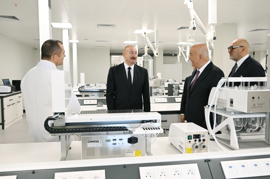 President Ilham Aliyev attends opening of a pharmaceutical manufacturing plant at Pirallahi Industrial Park (PHOTO)