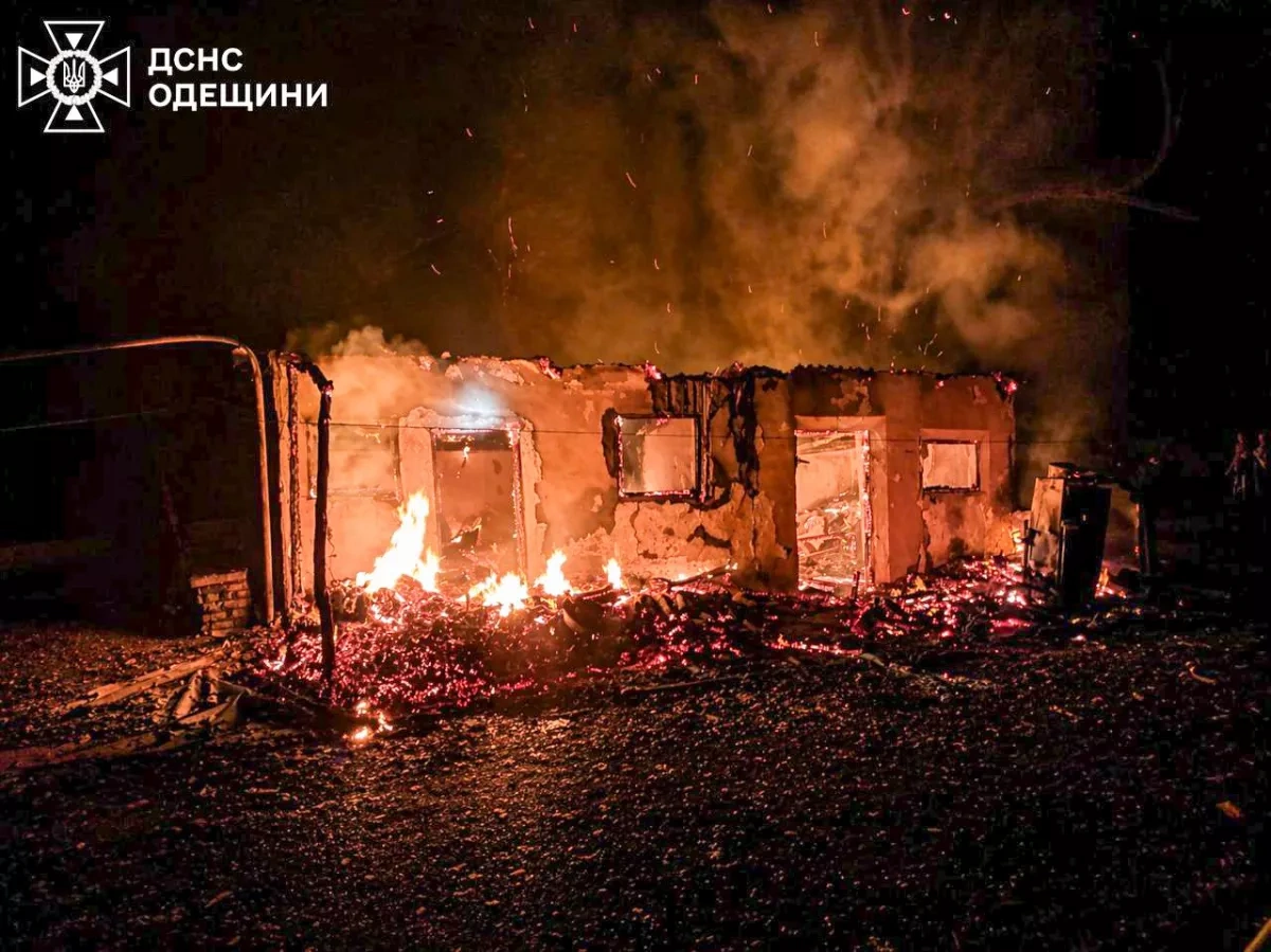 Three houses destroyed in attack on Ukraine's Odesa region PHOTO