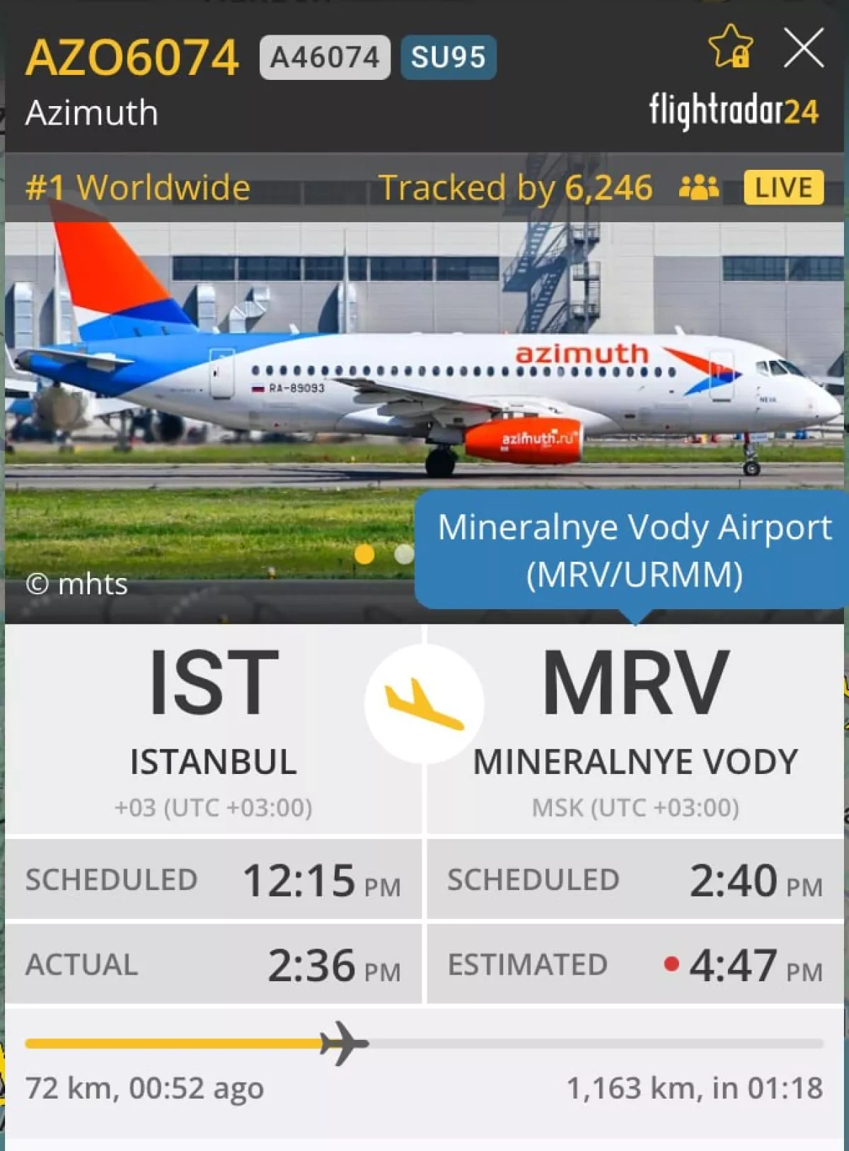 Türkiye–Russia flight turns back after distress signal over Black Sea