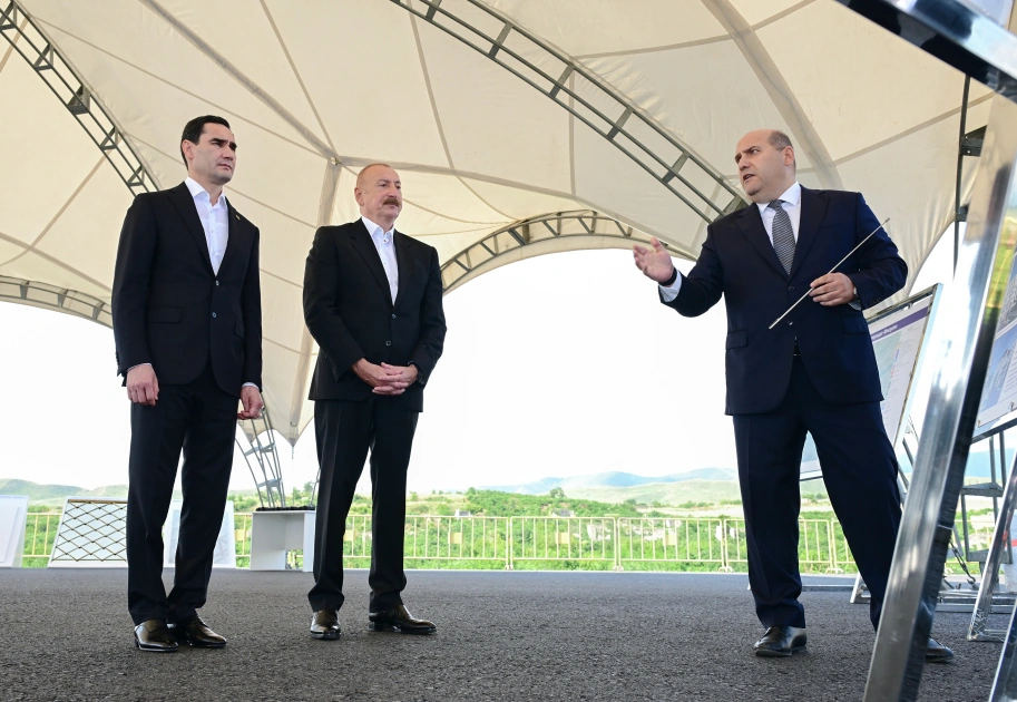 President Ilham Aliyev and President of Turkmenistan view destroyed areas of Fuzuli city (PHOTO)