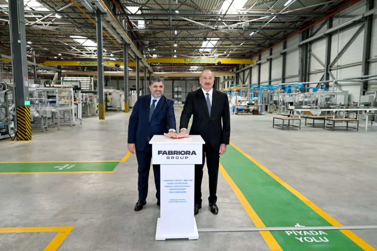 Azerbaijani president opens high-tech paper, hygiene products plant in Baku PHOTO