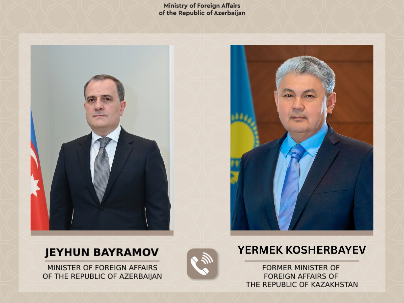 Azerbaijani minister holds phone call with former Kazakh MFA