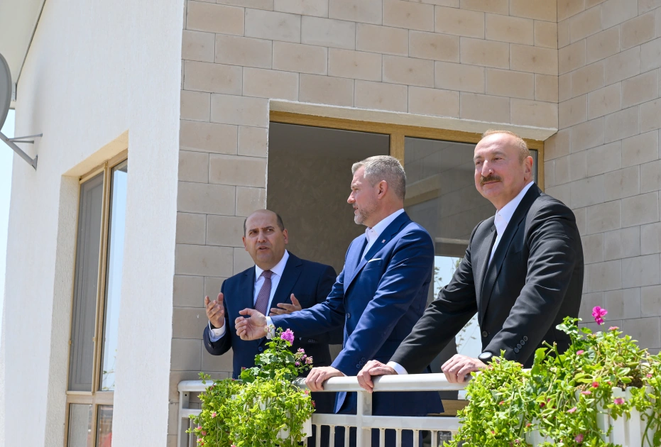 President Ilham Aliyev, President of Slovakia review construction progress in Bash Garvand village of Aghdam district (PHOTO)