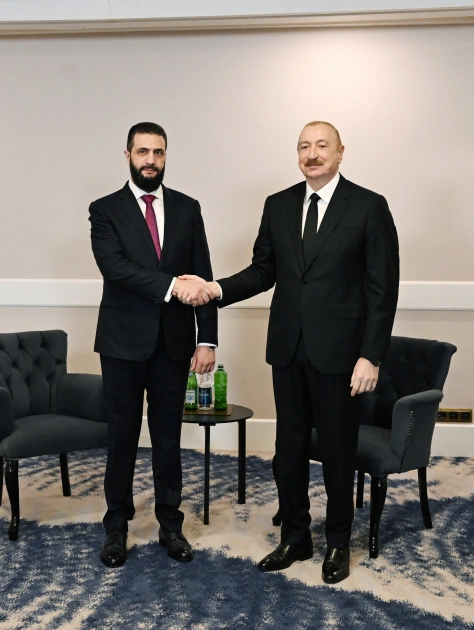 President Ilham Aliyev meets with Transitional President of Syria in Antalya (PHOTO)