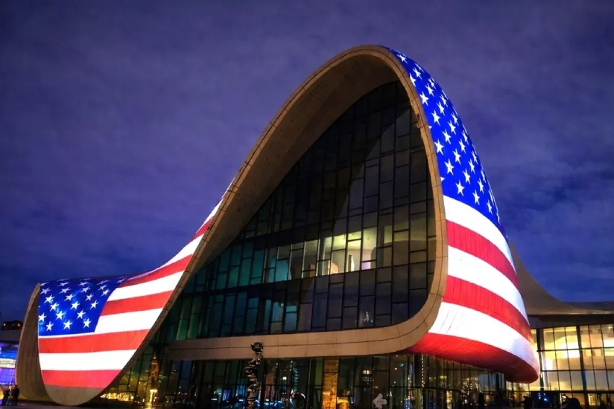 US Embassy hails flag display on Heydar Aliyev Centre as symbol of partnership