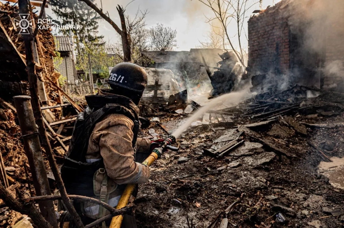 Russian drone strike hits Kharkiv residential area, injures two women PHOTO