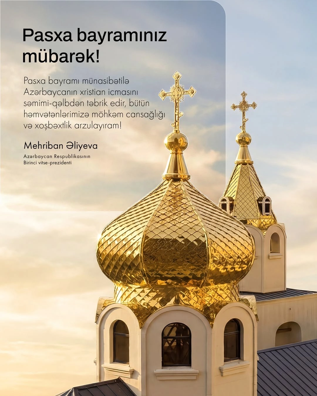 First VP Mehriban Aliyeva makes post on occasion of Easter (PHOTO)