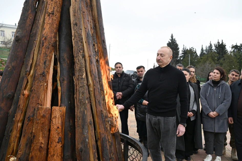 President Ilham Aliyev, First Lady Mehriban Aliyeva inspect restoration of individual houses and infrastructure in Khanoba village of Khojavend (PHOTO)
