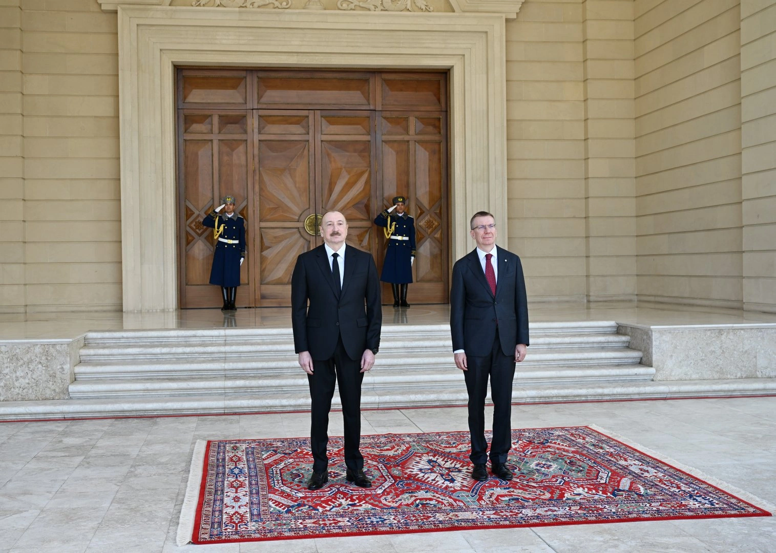 Baku hosts official welcome ceremony for President of Latvia (PHOTO)