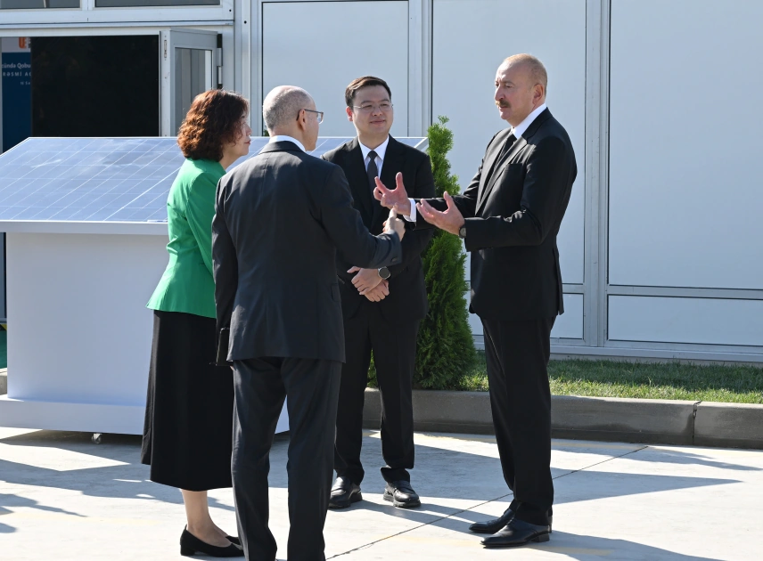 President Ilham Aliyev attends inauguration of “Gobustan” Solar Power Plant (PHOTO)