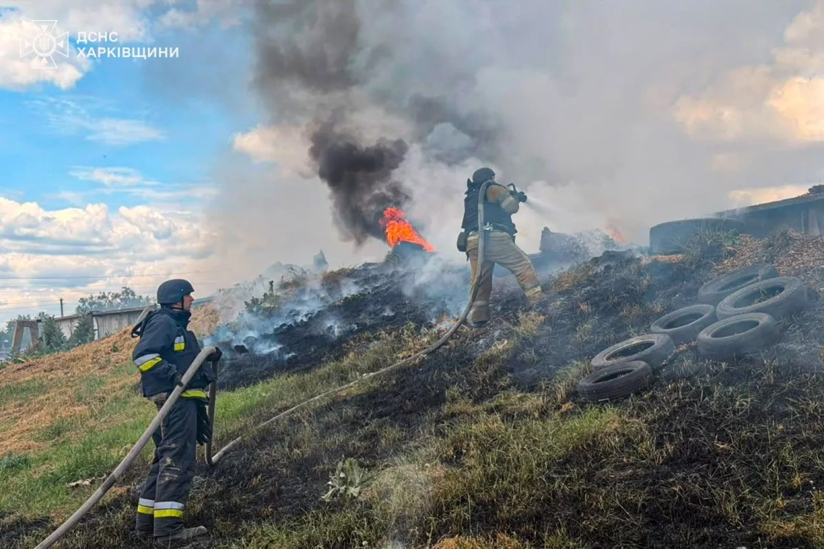 Russian drone strikes firefighters battling blaze at Zaporizhzhia petrol station PHOTO