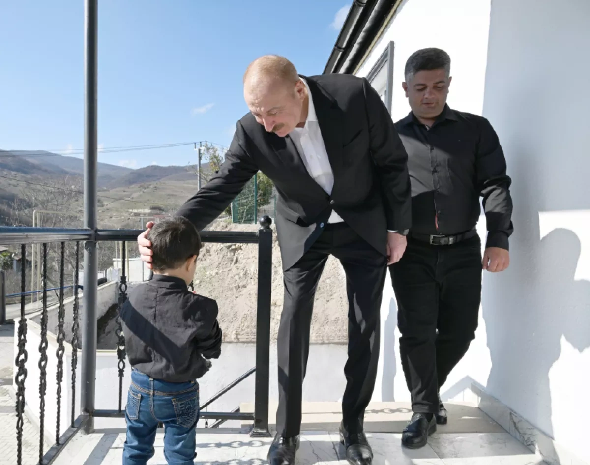 Azerbaijani president inspects reconstruction in Khanabad village of Khojaly district PHOTO