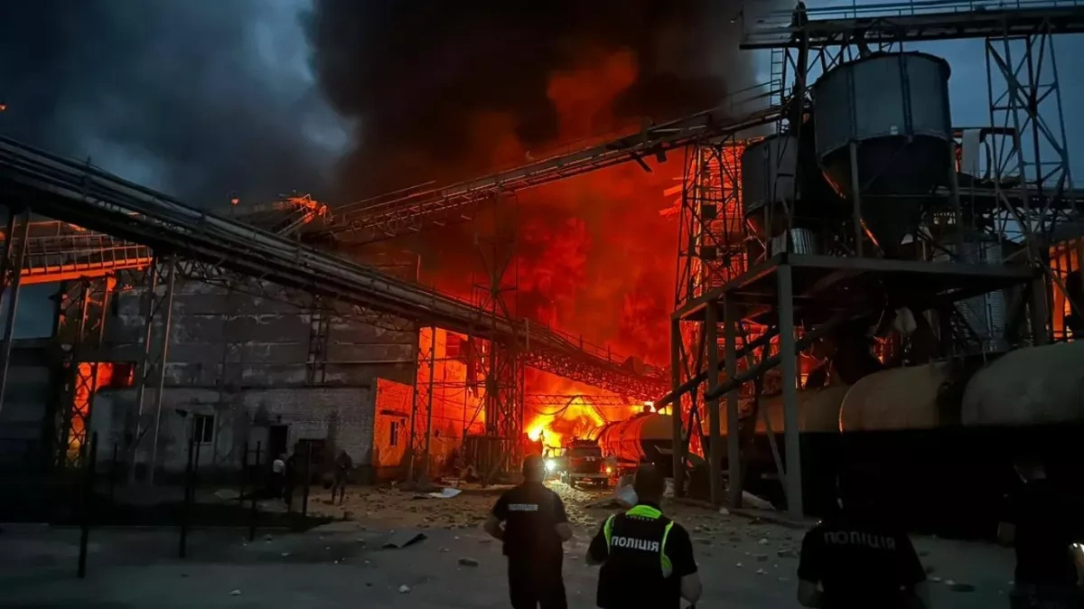 Drone strike damages industrial site, energy facility in Ukraine’s Poltava