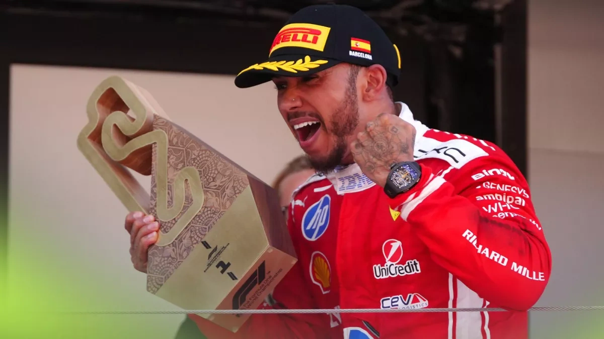 Lewis Hamilton scores first Ferrari victory as late safety-car swings Spanish GP
