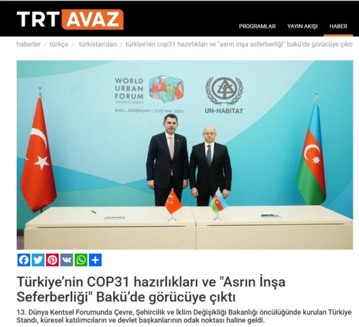 WUF13 in Baku draws global media attention PHOTO