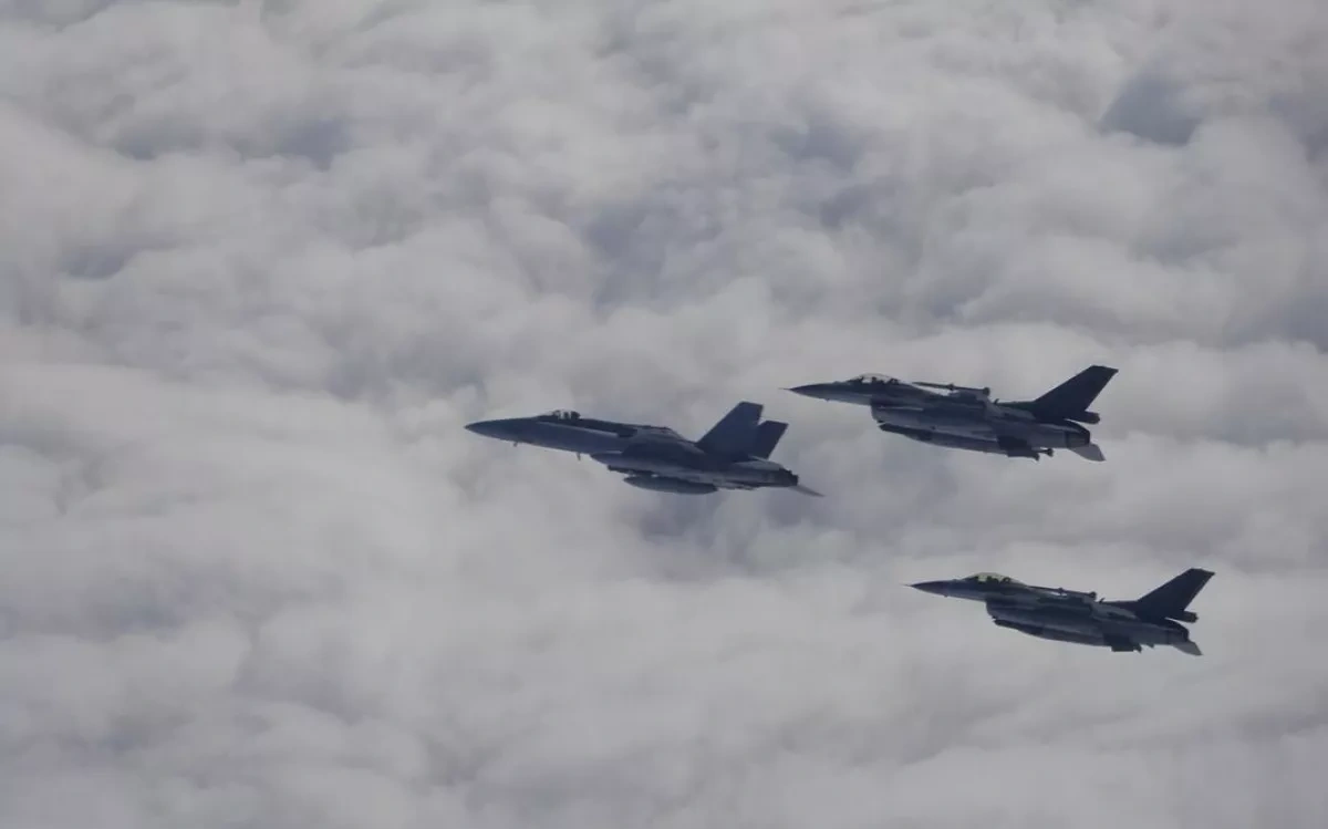 F-18 fighter jets conduct live-fire exercises in Estonia