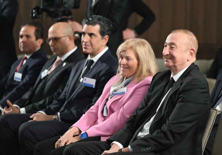 President Ilham Aliyev interviewed by Euronews TV in Davos (PHOTO)