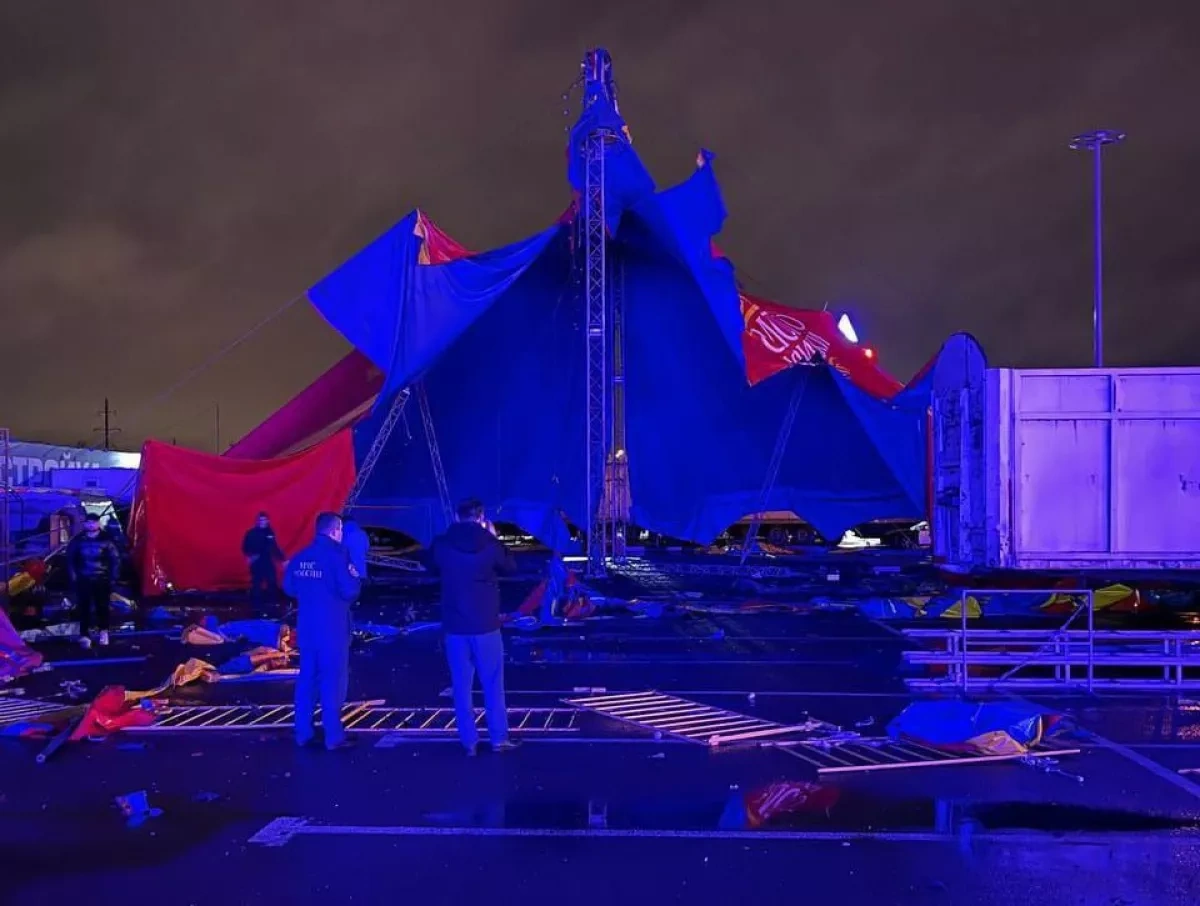 Media: Ukrainian drone strike damages circus tent in Tver