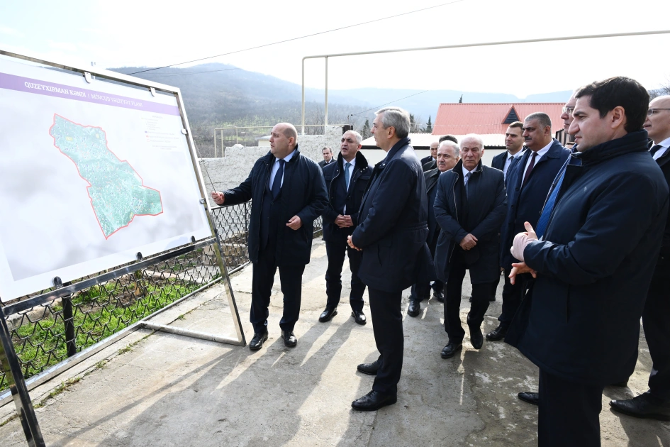 Azerbaijan's Coordination Headquarters reviews restoration work in Guzeykhirman village, Khojavend (PHOTO)