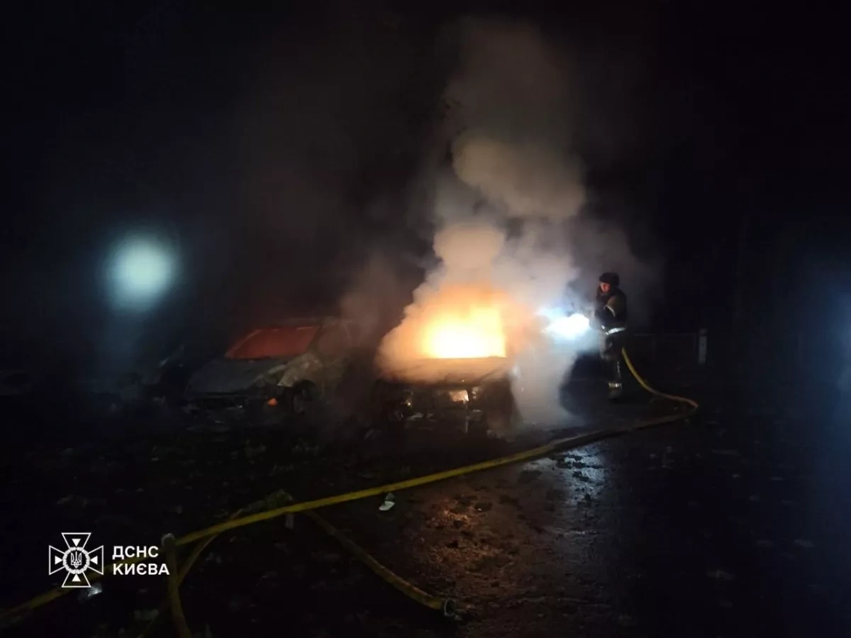 Night attack on Kyiv leaves fires, damage across city PHOTO