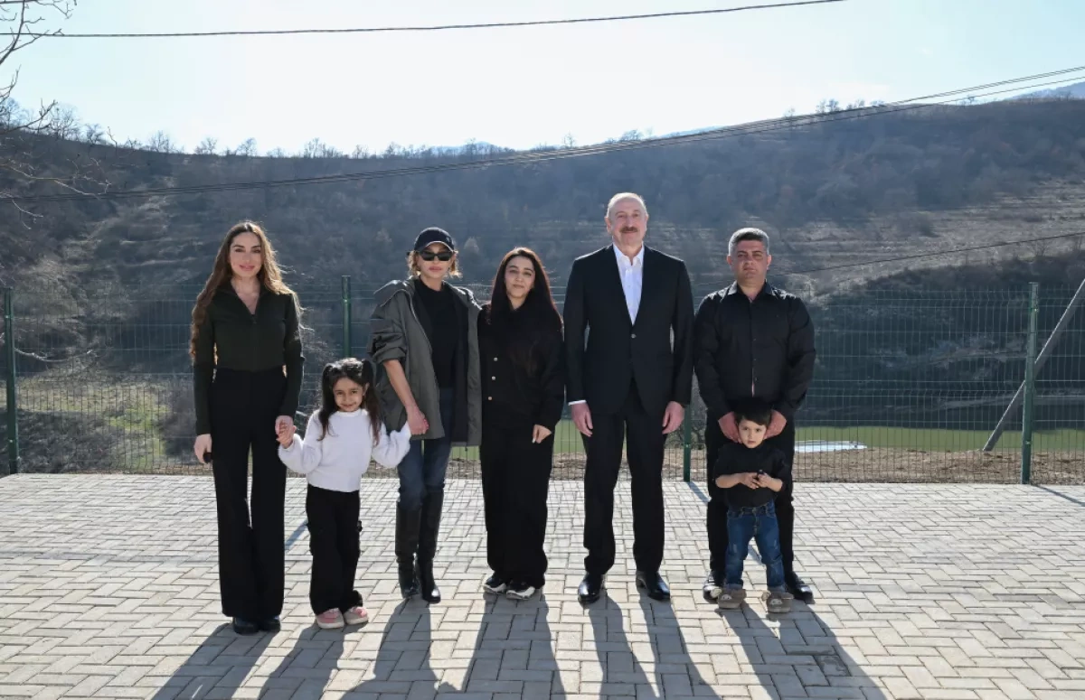 Azerbaijani president inspects reconstruction in Khanabad village of Khojaly district PHOTO