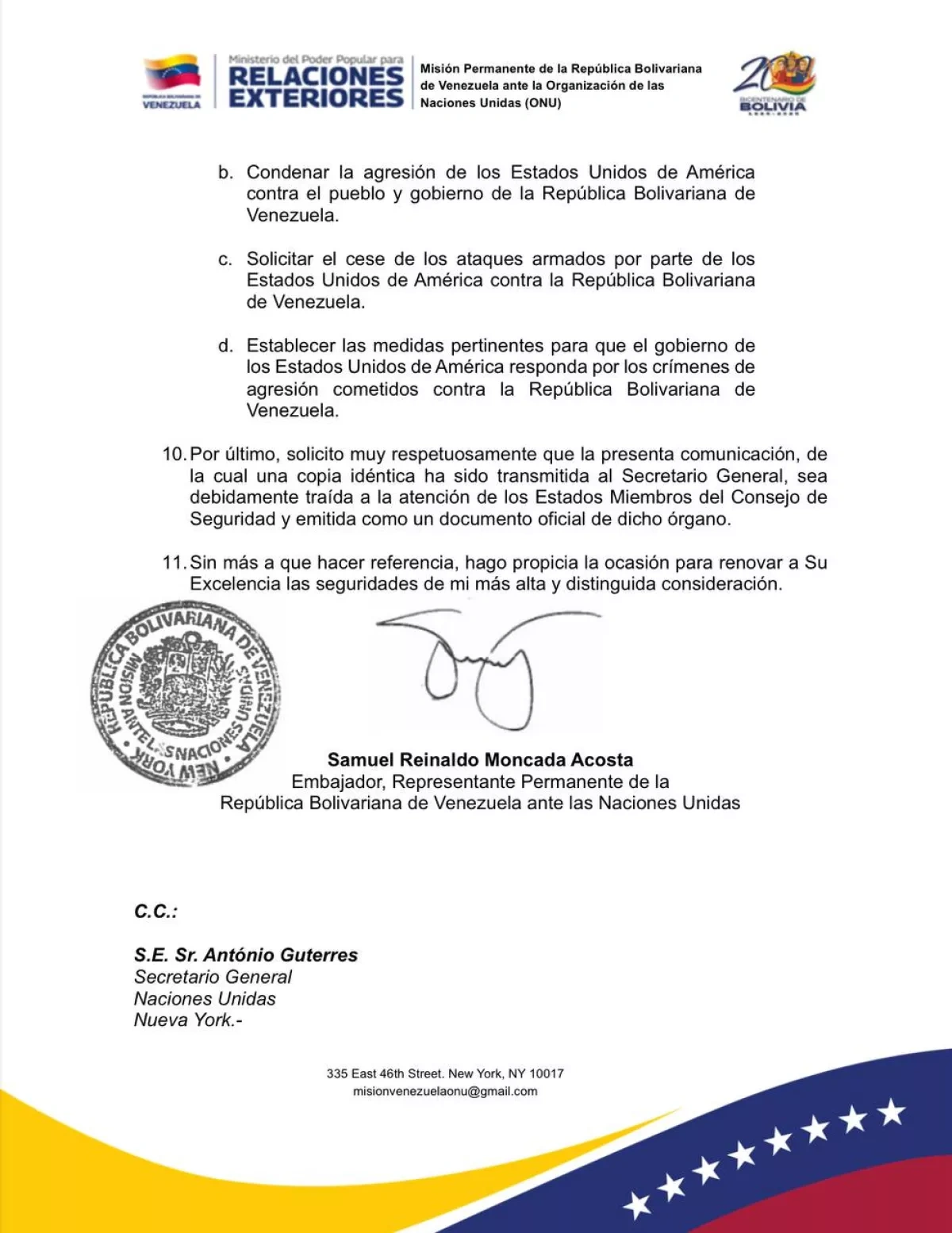 Venezuela requests emergency UN Security Council meeting Photo