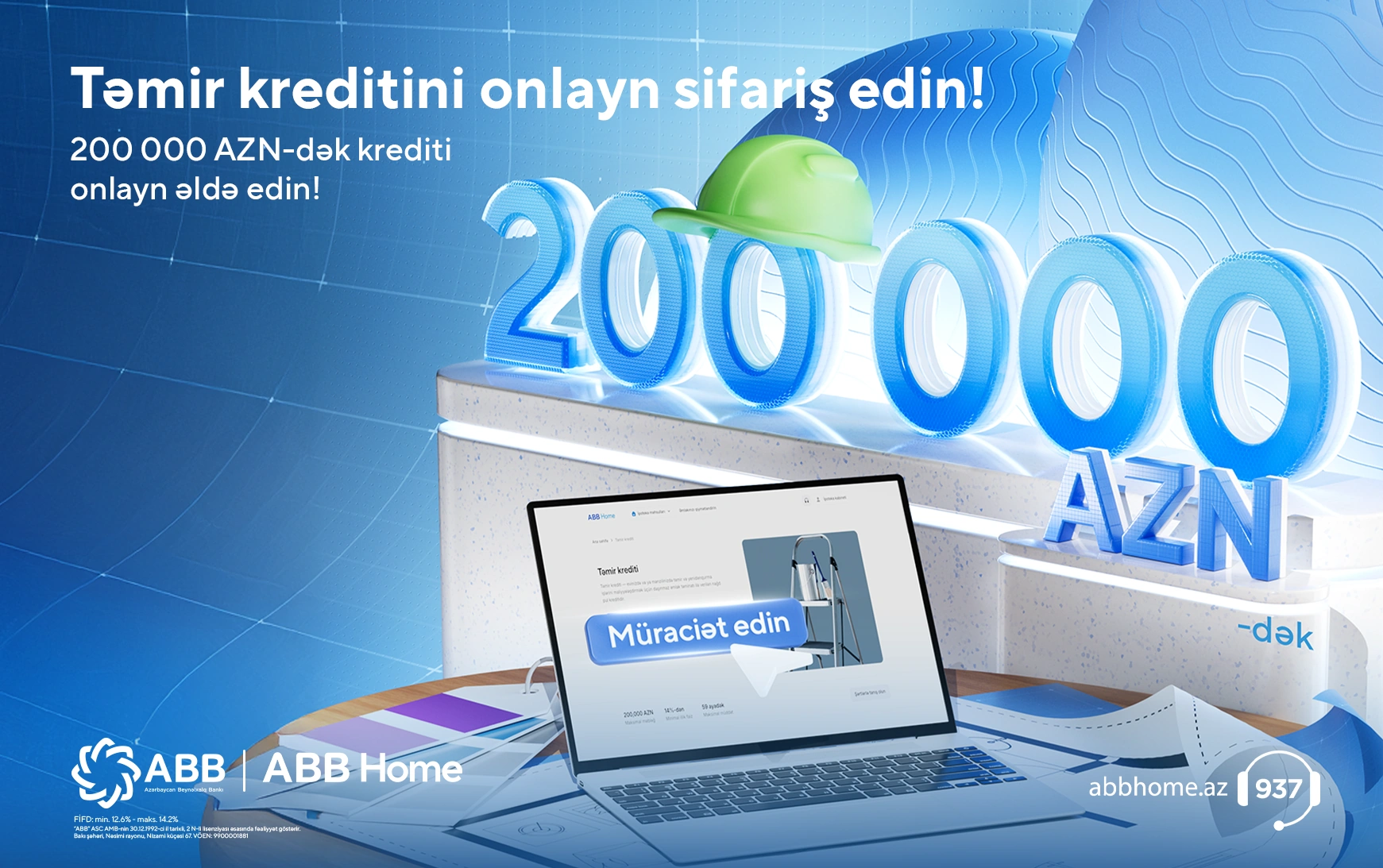 Repair loan up to 200 000 AZN from ABB Bank