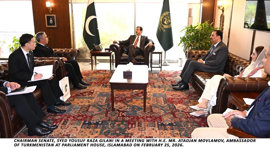 Pakistani Senate Chairman meets Turkmen ambassador to discuss energy, trade cooperation
