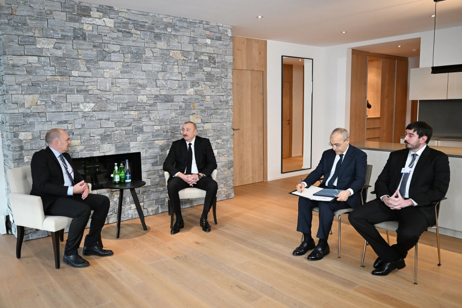 President Ilham Aliyev meets with Group Senior Vice President for Marketing, Communications, Sustainability, and Public Affairs at Vestas Wind Systems in Davos (PHOTO)