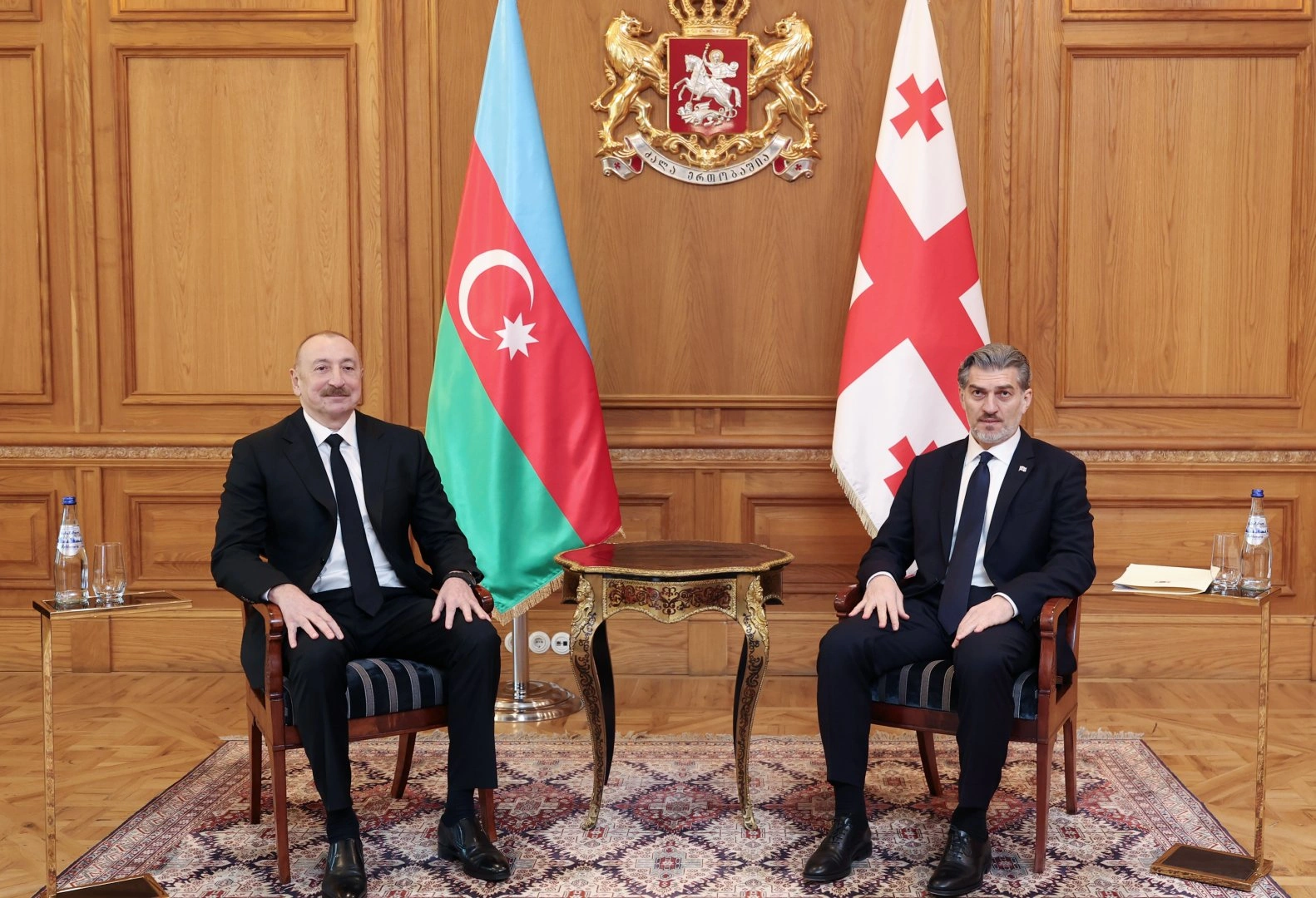 President Ilham Aliyev holds one-on-one meeting with President of Georgia Mikheil Kavelashvili (PHOTO)