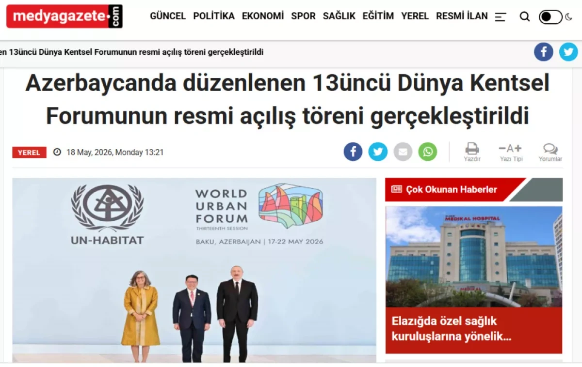 WUF13 opening ceremony in Baku draws wide international media coverage PHOTO