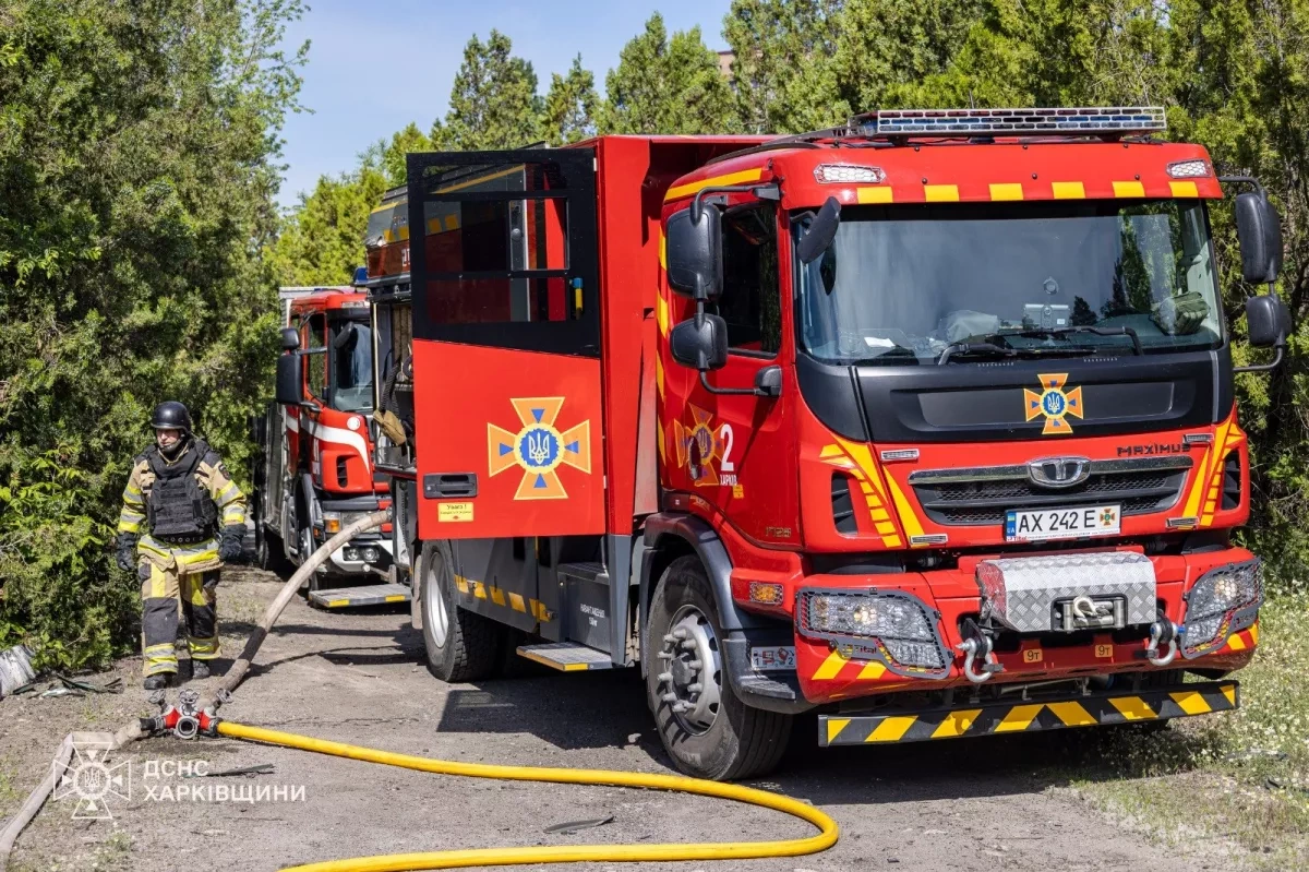 Russian drone strikes firefighters battling blaze at Zaporizhzhia petrol station PHOTO