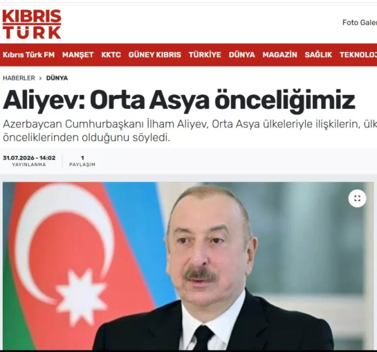 Turkish media spotlight Azerbaijani president's Kyrgyzstan visit PHOTO