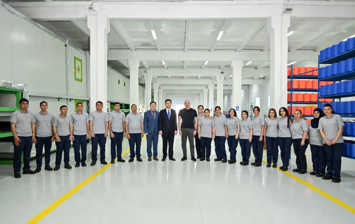 President Aliyev attends inauguration of work gloves factory in Khankendi PHOTO