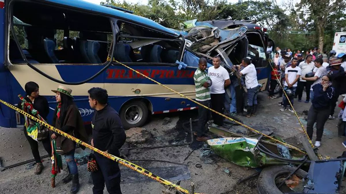 Bus blast in Colombia kills at least 13, dozens injured