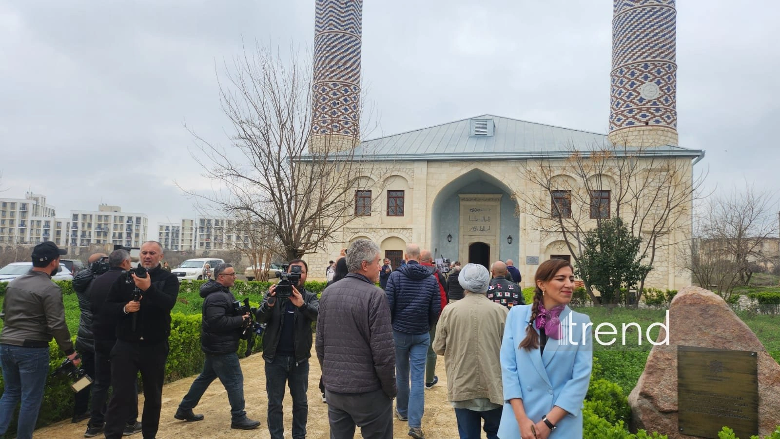 International travelers visit Azerbaijan's Aghdam Juma Mosque