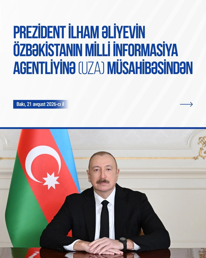 Publication about President Ilham Aliyev's interview with Uzbekistan National News Agency posted on his social media (PHOTO)