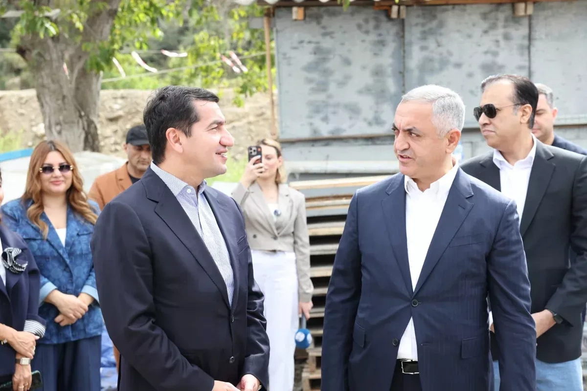 Foreign diplomats tour Khankendi railway and bus station project PHOTO