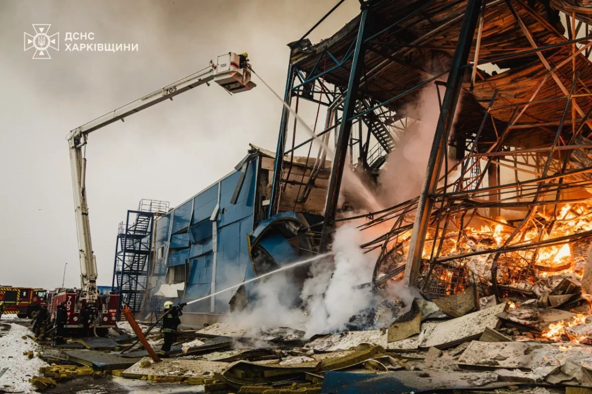 Russia strikes civilian facility in Ukraine's Kharkiv, hits warehouse Photo