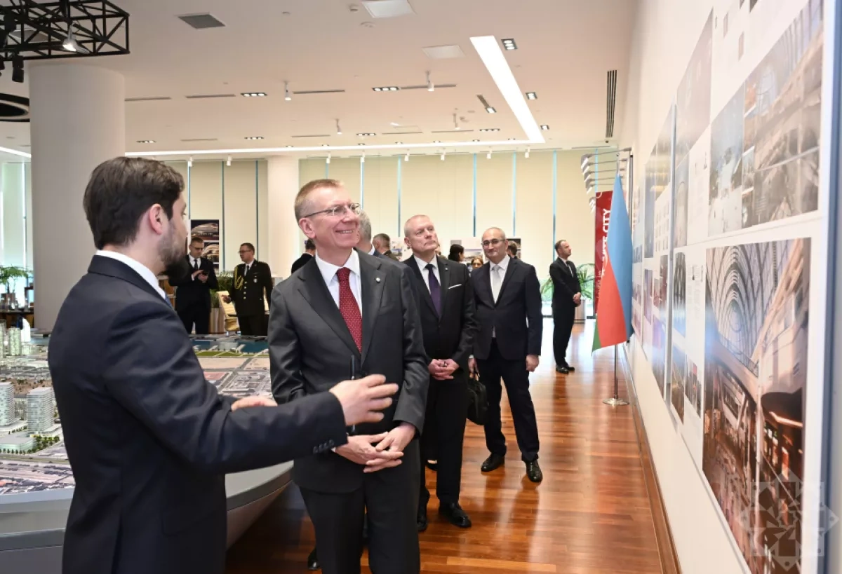 Latvian president tours White City development in Baku PHOTO