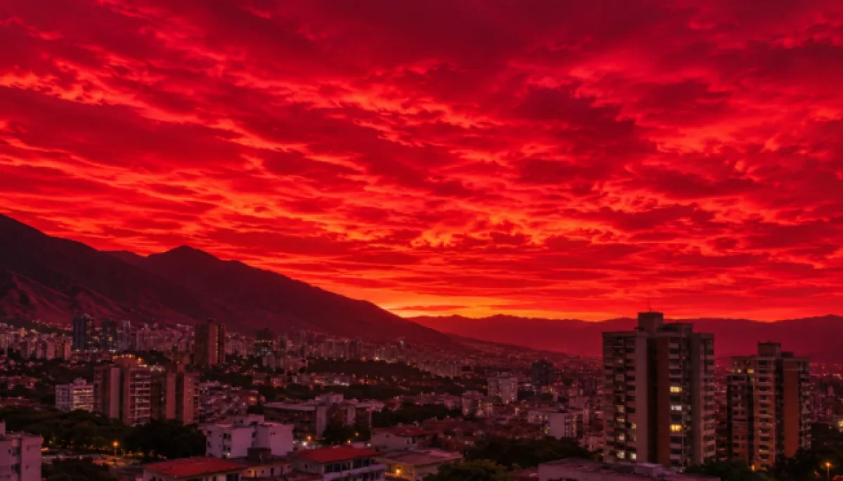 Unusual red sky lights up Caracas after quake VIDEO