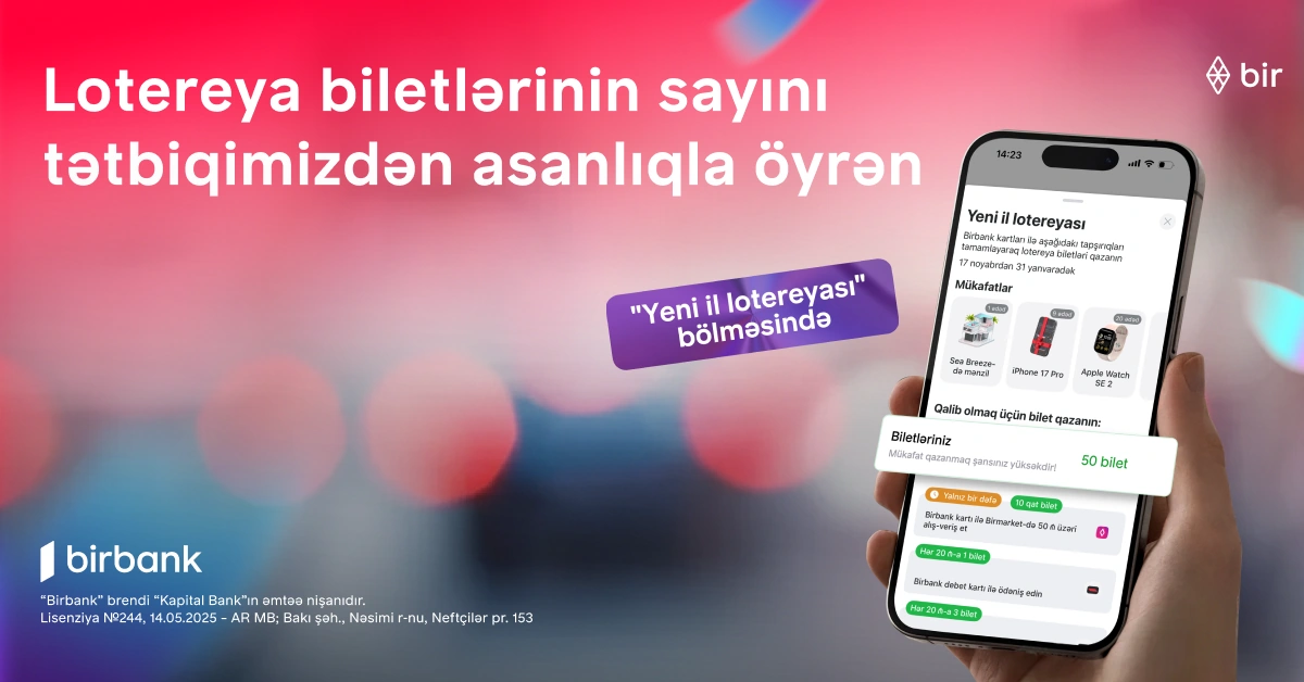 New Year lottery continues: nearly 3 000 000 Birbank clients have a chance to win an apartment