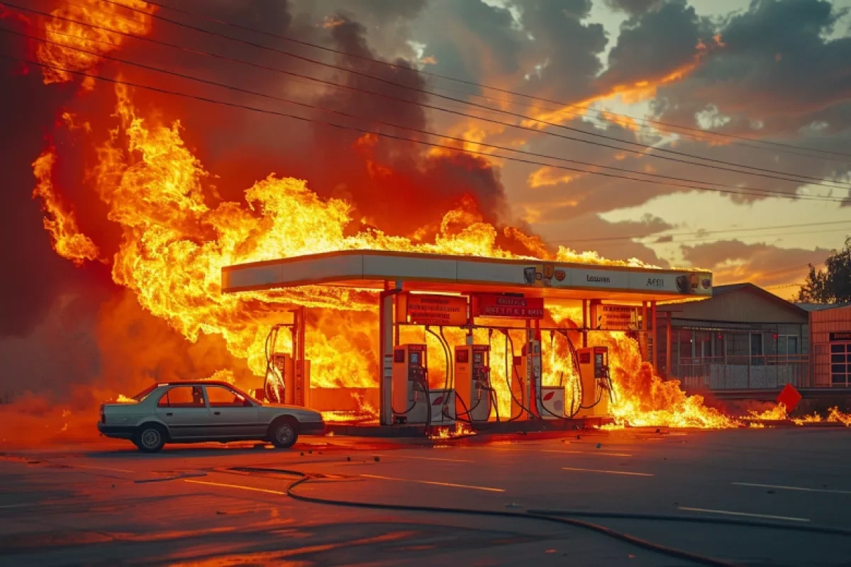 Explosions reported in Donetsk as gas station catches fire PHOTO / VIDEO